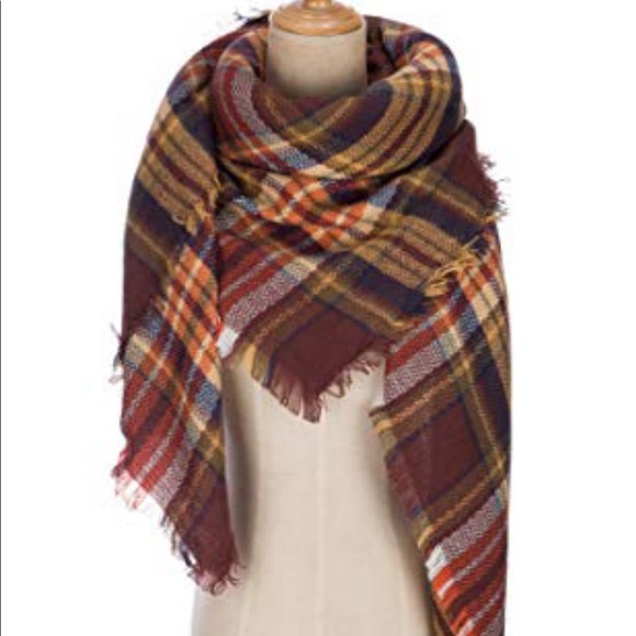 Brown Plaid Scarf - Picture 1 of 2